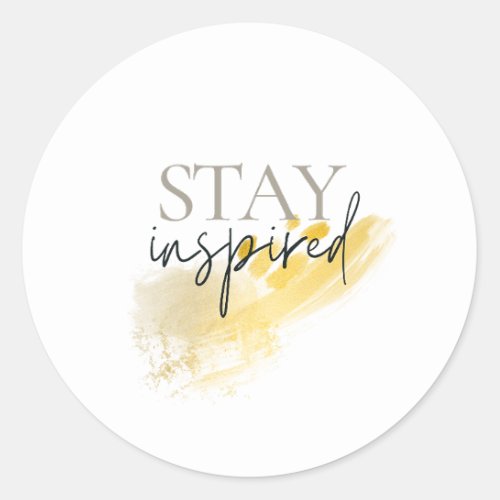 Find Your Inspiration Elegant Gold Brush Letterin Classic Round Sticker