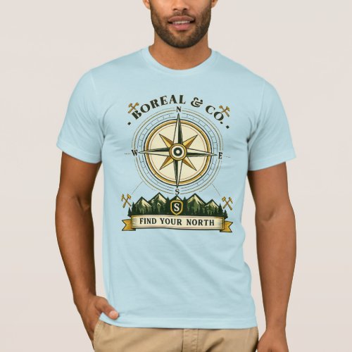 Find Your North Compass Badge | BOREAL & CO T-Shirt