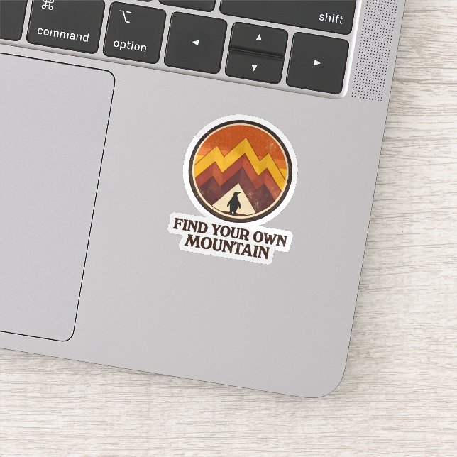 Find Your Own  Mountain– Inspirational Penguin  Sticker (Detail)