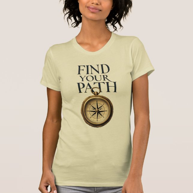 "Find Your Path Compass & Map T-Shirt" T-Shirt (Front)