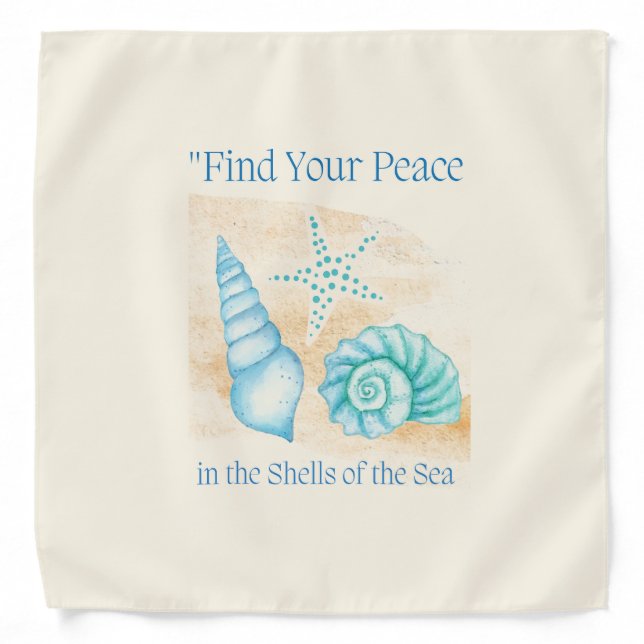 Find your peace in the shells of the sea. bandana (Front)
