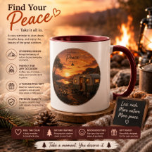 Find Your Peace Rustic Sunset Camper Mug | Cozy Na