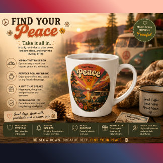 Find Your Peace Rustic Sunset Camper Mug | Cozy Na