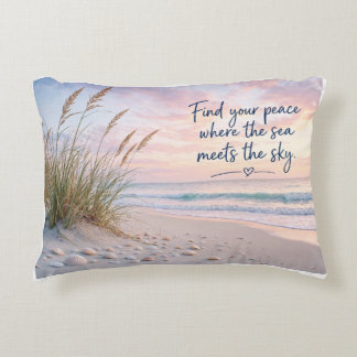 Find Your Peace Where the Sea Meets the Sky Beach Accent Pillow