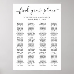 Find Your Place Seating Chart   Minimalist Wedding