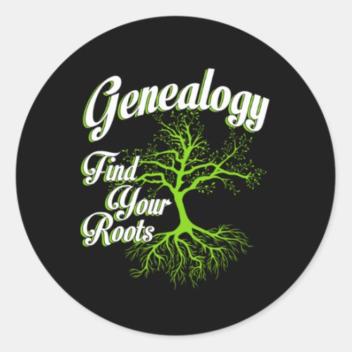 Find Your Roots Genealogy Family Historian Gift Classic Round Sticker