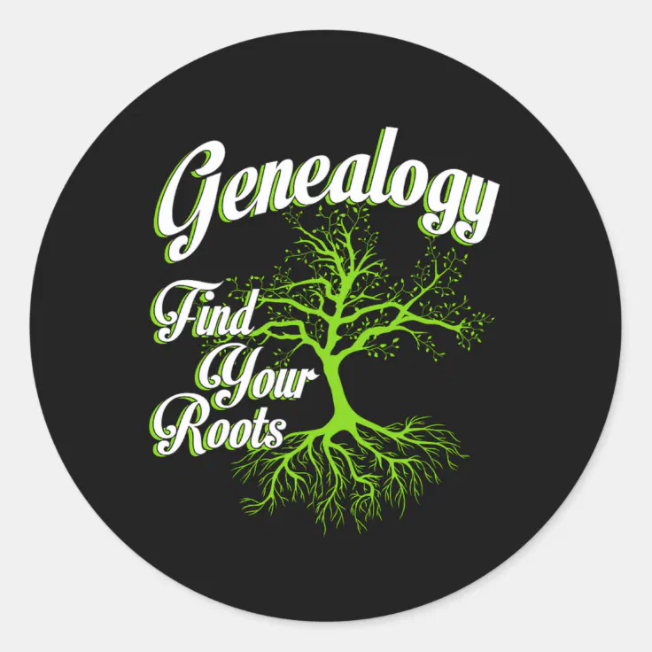 Find Your Roots Genealogy Family Historian Gift Classic Round Sticker ...