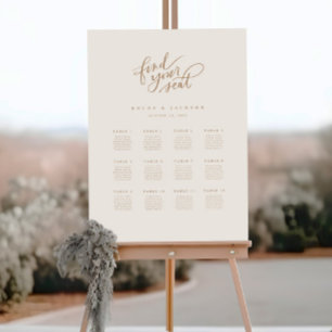 Find Your Seat 12 Table Chart Minimal Wedding Sign