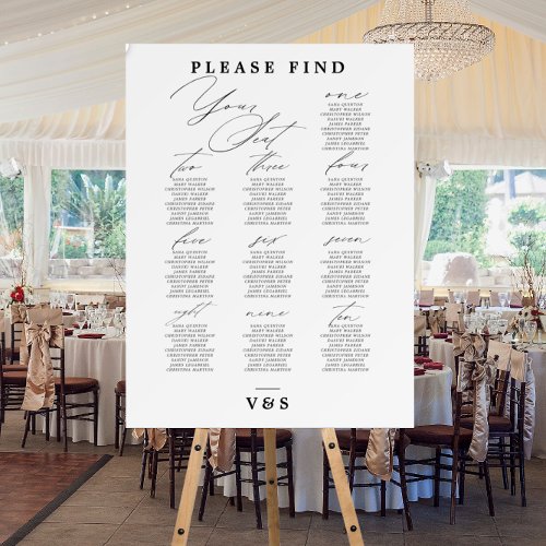 Find Your Seat Black White Wedding Seating Chart Foam Board