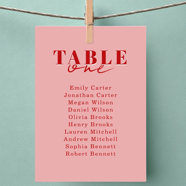 FIND YOUR SEAT! Blush Red Bold Font Wedding Invitation (FIND YOUR SEAT! Blush Red Bold Font Wedding Cards)