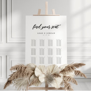 Find Your Seat Calligraphy Wedding Seating Chart Foam Board