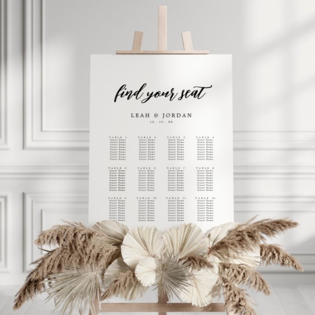 Find Your Seat Calligraphy Wedding Seating Chart Foam Board (Creator Uploaded)