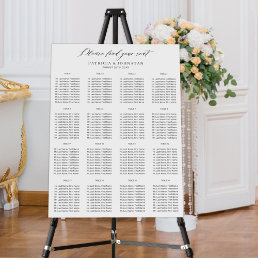 Find your seat chic script wedding seating chart foam board
