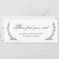 Find your Seat Wedding Seating Chart Title Card