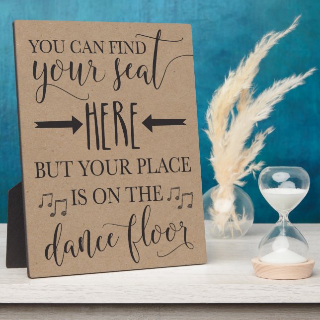 Find Your Seat Here Wedding Poster Sign 8x10 Plaque (Side)