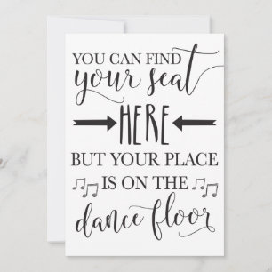 Find Your Seat Here Wedding Poster Sign Card 5x7