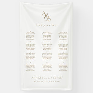 Find Your Seat! Monogram White Wedding Banner
