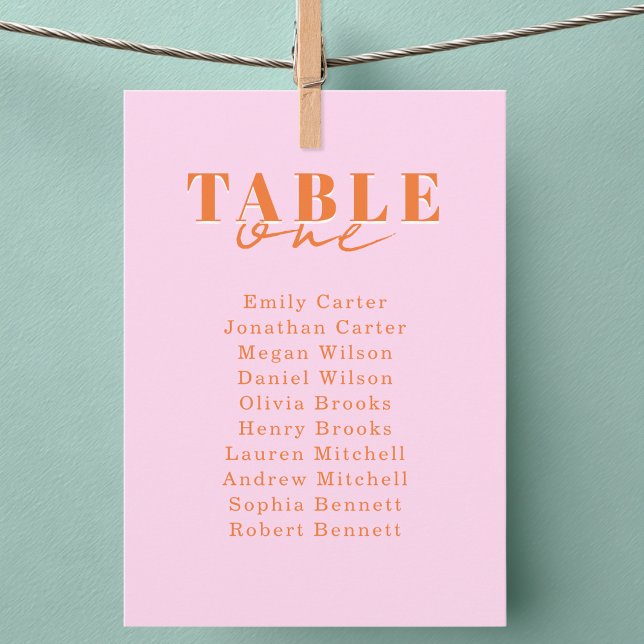 FIND YOUR SEAT! Pink Orange Bold Font Wedding Invitation (FIND YOUR SEAT! Pink Orange Bold Font Wedding Cards)