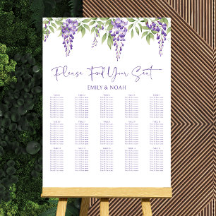 Find Your Seat Purple Floral Wedding Seating Chart Foam Board
