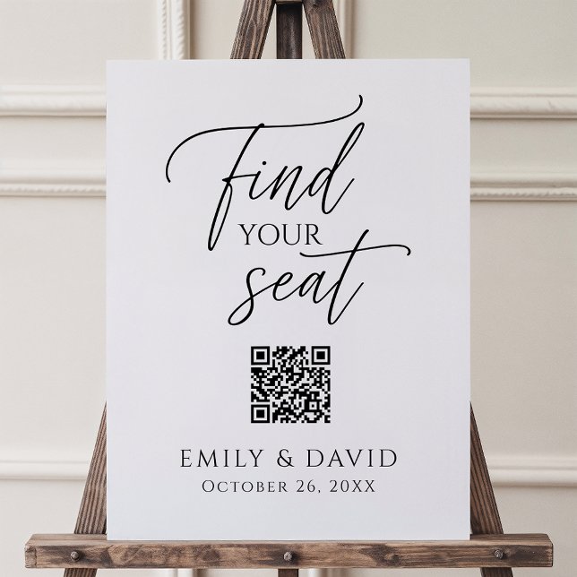 Find Your Seat QR Code Seating Chart Sign (Creator Uploaded)