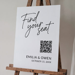 Find your seat sign with QR code