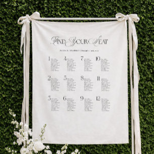 Find Your Seat Wedding Seating Chart Fabric  Tapestry