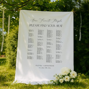 Find Your Seat Wedding Seating Chart Fabric Tapestry