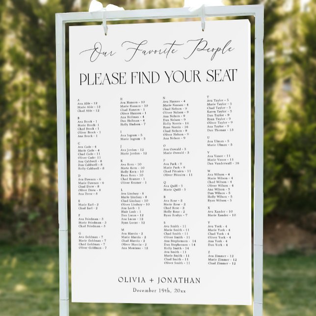 Find Your Seat Wedding Seating Chart   Foam Board (Creator Uploaded)