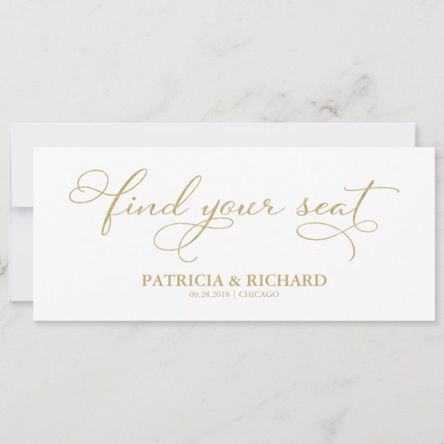 Find your Seat Wedding Seating Chart Title Card (Front)