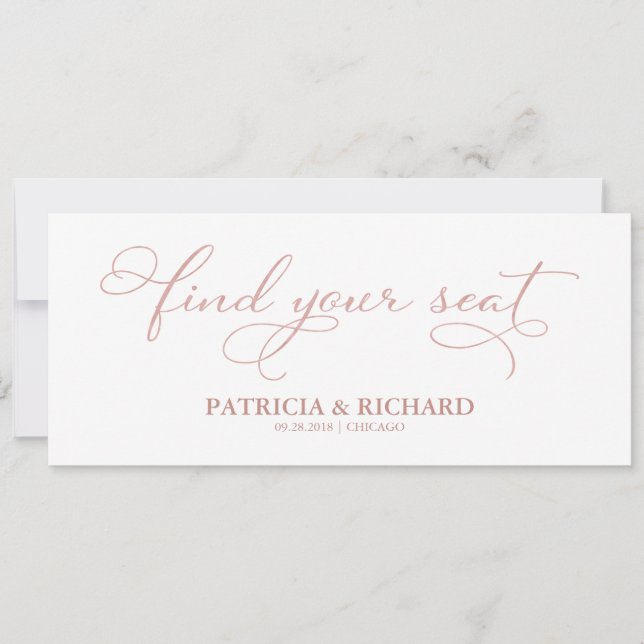 Find your Seat Wedding Seating Chart Title Card (Front)