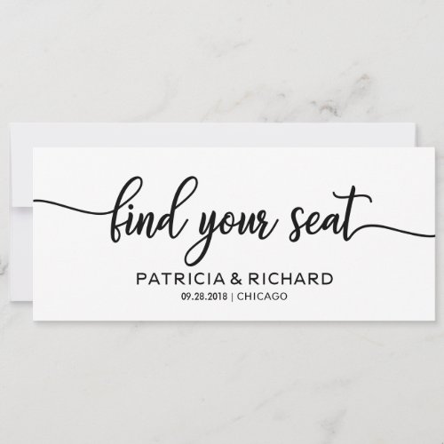 Find your Seat Wedding Seating Chart Title Card