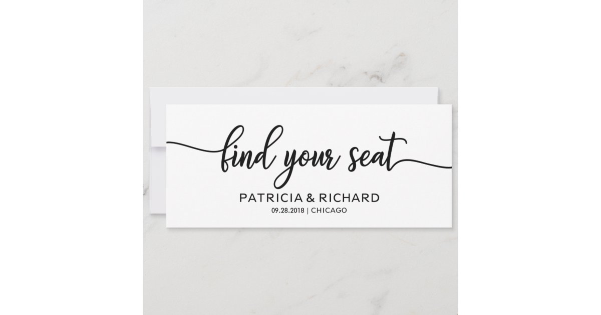 Find your Seat Wedding Seating Chart Title Card