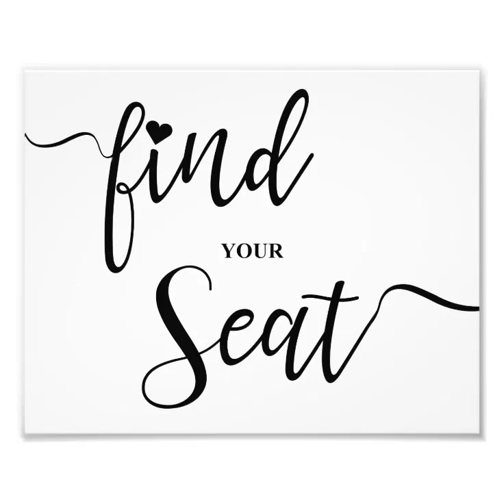 Find Your Seat Wedding Sign Zazzle 8877