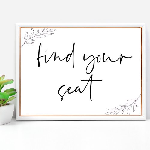 Find Your Seat  wedding sign 8x10