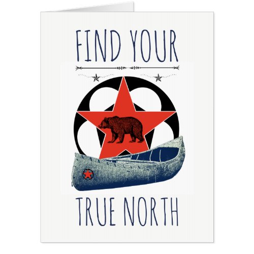 Find Your True North Bear and Canoe Retirement Card