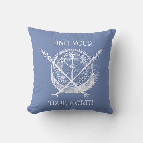 Find Your true North Crossed Arrows And Compass Throw Pillow