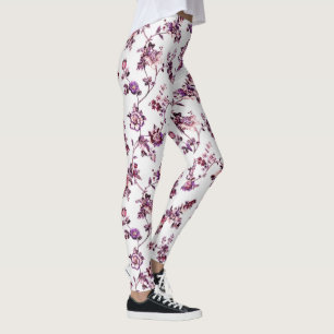 Find Your Zen Floral Yoga Leggings Purple Pink