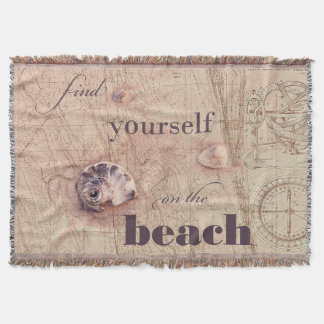 Find yourself on the Beach Throw Blanket