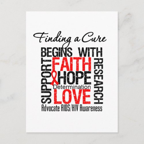 Finding a Cure For AIDS HIV Postcard