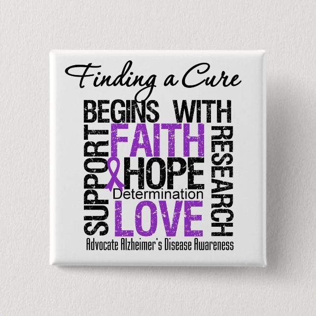 Finding a Cure For Alzheimers Disease Button (Front)