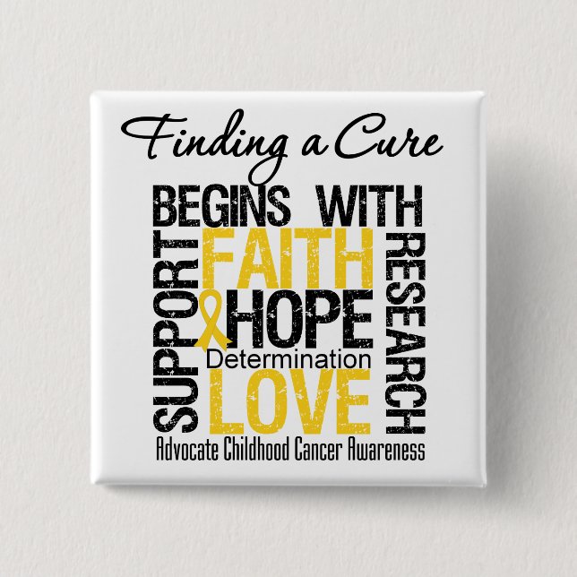 Finding a Cure For Childhood Cancer Pinback Button (Front)