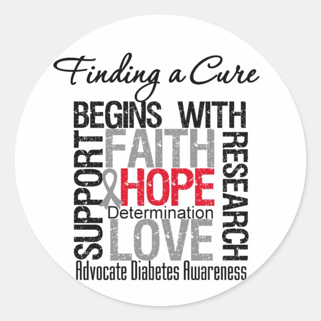 Finding a Cure For Diabetes Classic Round Sticker (Front)