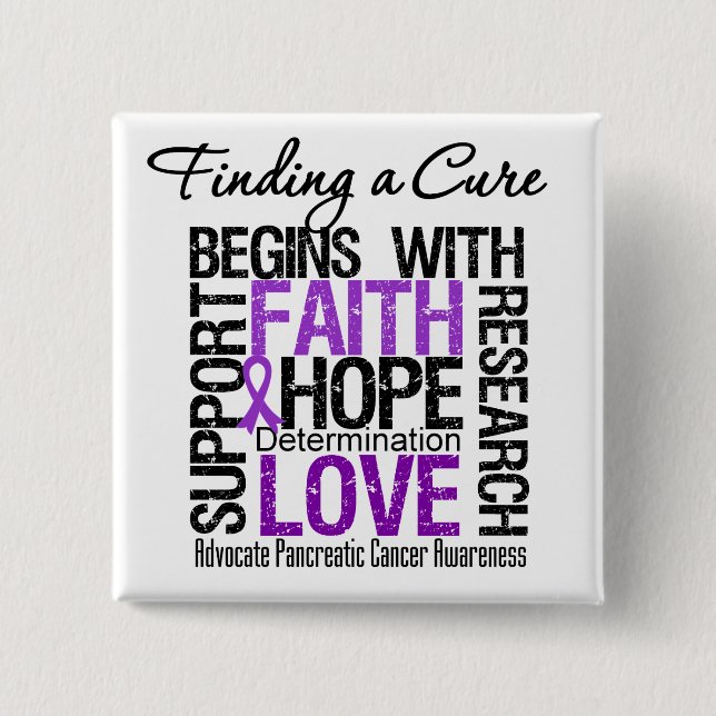 Finding a Cure For Pancreatic Cancer Button (Front)