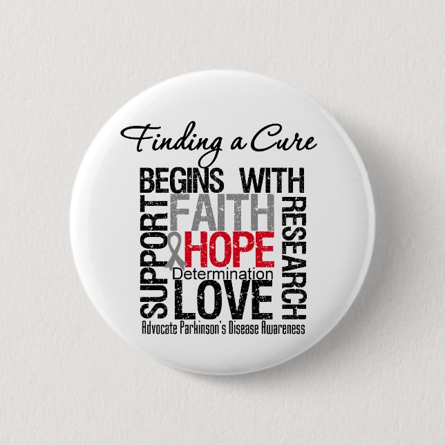 Finding a Cure For Parkinsons Disease Pinback Button (Front)