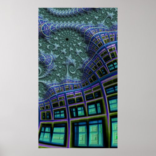 Finding Atlantis Cool Fractal Abstract Landscape Poster