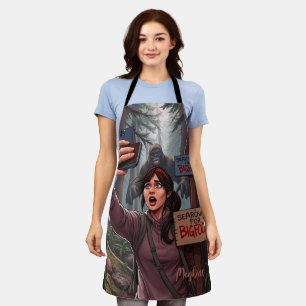 Finding Bigfoot Sasquatch Selfie Apron