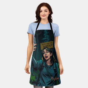 Finding Bigfoot Sasquatch Selfie Apron