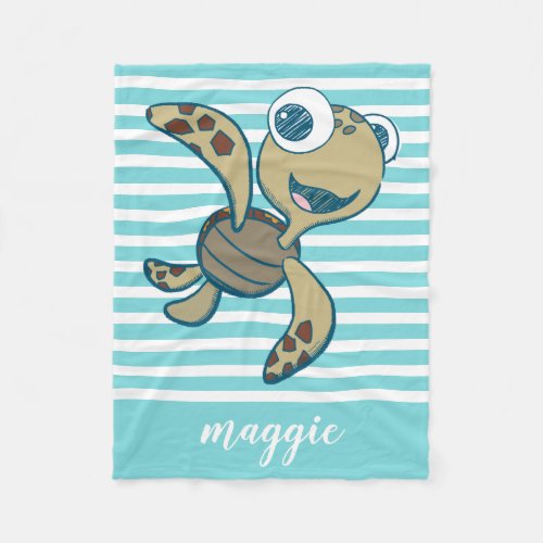 Finding Dory  Baby Squirt _ Add Your Name Fleece Blanket
