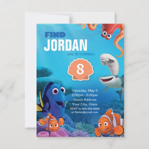 Finding Dory Birthday Invitation