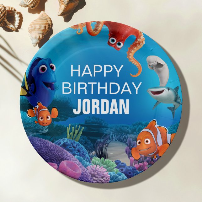 Finding Dory Birthday Paper Plates (Plate on table)